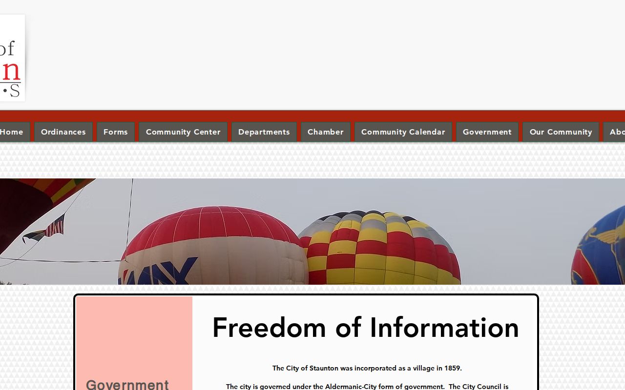 Staunton Illinois FOIA page for police arrest record requests