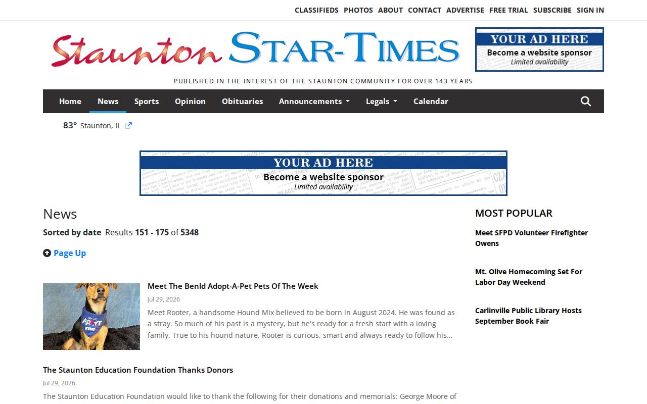 Staunton Star-Times local news section